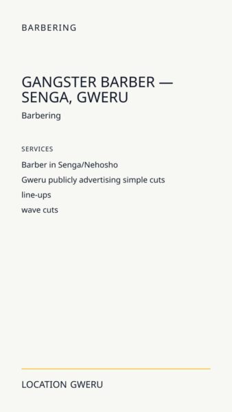 Gangster Barber — Senga, Gweru in Gweru