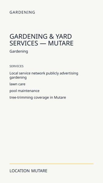 Gardening & Yard Services — Mutare in Mutare