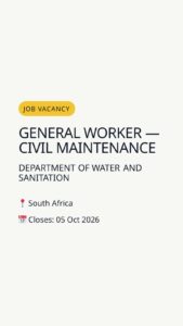 General Worker — Civil Maintenance — South Africa