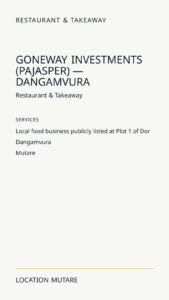 Goneway Investments (PaJasper) — Dangamvura