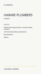 Harare Plumbers