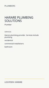Harare Plumbing Solutions