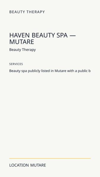 Haven Beauty Spa — Mutare in Mutare