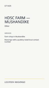 HDSC Farm — Mushandike