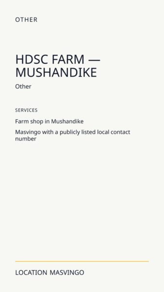 HDSC Farm — Mushandike in Masvingo