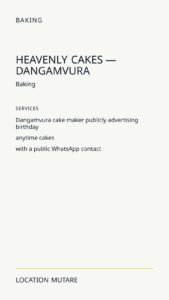 Heavenly Cakes — Dangamvura