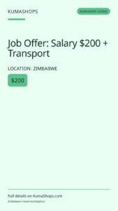 Job Offer: Salary $200 + Transport
