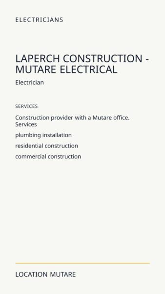 Laperch Construction - Mutare Electrical in Mutare