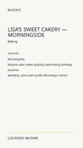 Lisa’s Sweet Cakery — Morningside