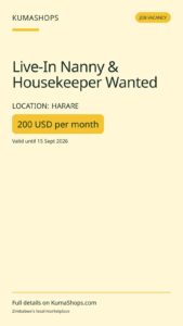 Live-In Nanny & Housekeeper Wanted
