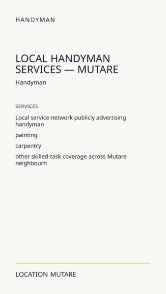 Local Handyman Services — Mutare in Mutare