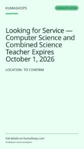 Looking for Service — Computer Science and Combined Science Teacher Expires October 1, 2026