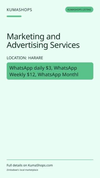 Marketing and Advertising Services in Harare