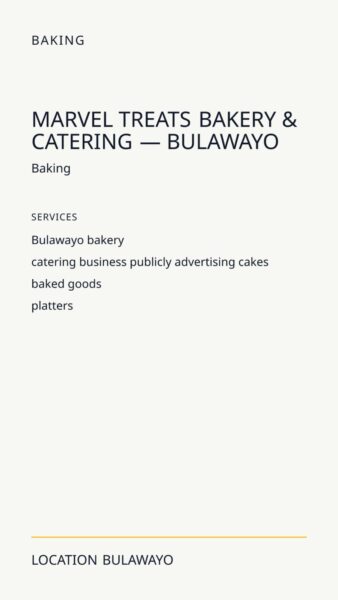 Marvel Treats Bakery & Catering — Bulawayo in Bulawayo
