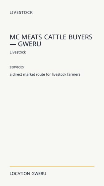 MC Meats Cattle Buyers — Gweru in Gweru