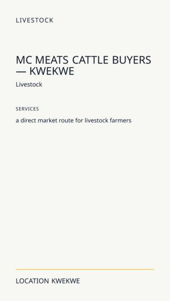 MC Meats Cattle Buyers — Kwekwe in Kwekwe