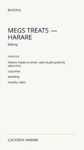 Megs Treats — Harare