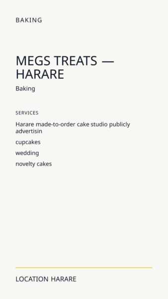 Megs Treats — Harare in Harare