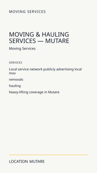 Moving & Hauling Services — Mutare in Mutare