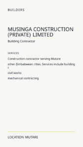 Musinga Construction (Private) Limited