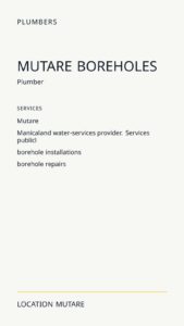 Mutare Boreholes