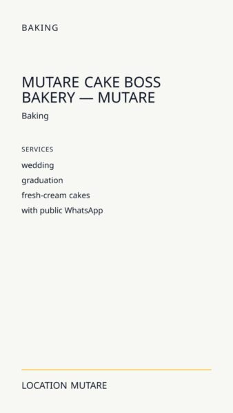 Mutare Cake Boss Bakery — Mutare in Mutare