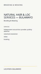 Natural Hair & Loc Services — Bulawayo
