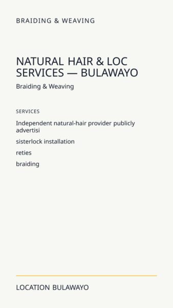 Natural Hair & Loc Services — Bulawayo in Bulawayo