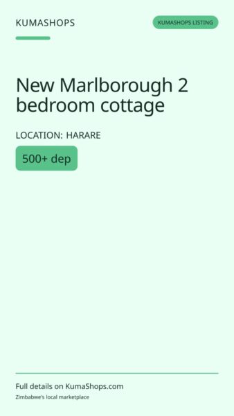 New Marlborough 2 bedroom cottage in Harare