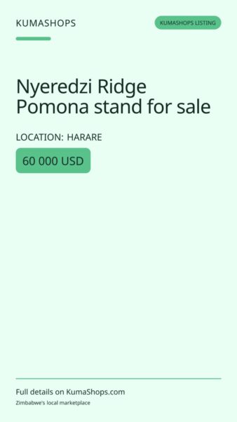 Nyeredzi Ridge Pomona stand for sale in Harare