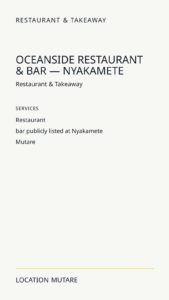 Oceanside Restaurant & Bar — Nyakamete