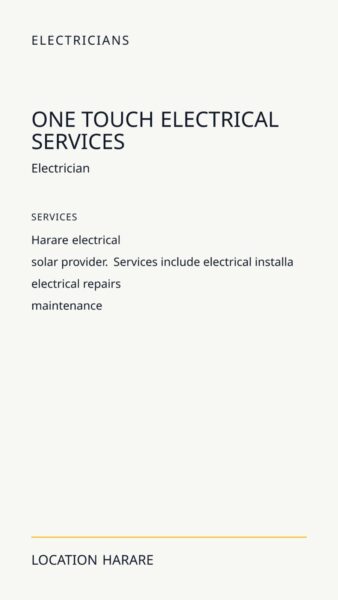One Touch Electrical Services in Harare