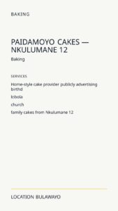 Paidamoyo Cakes — Nkulumane 12