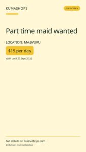 Part time maid wanted