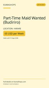 Part-Time Maid Wanted (Budiriro)