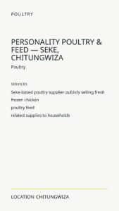 Personality Poultry & Feed — Seke, Chitungwiza
