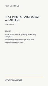 Pest Portal Zimbabwe — Mutare