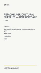 Petache Agricultural Supplies — Borrowdale
