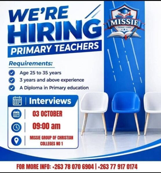 Primary school teachers Vacancy in Harare
