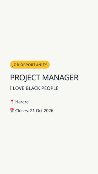 Project Manager — Harare in Harare