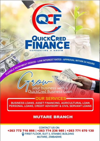 QuickCred Finance: Business, Asset, Agricultural, Personal & Civil Servant Loans in Mutare