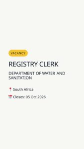Registry Clerk — South Africa
