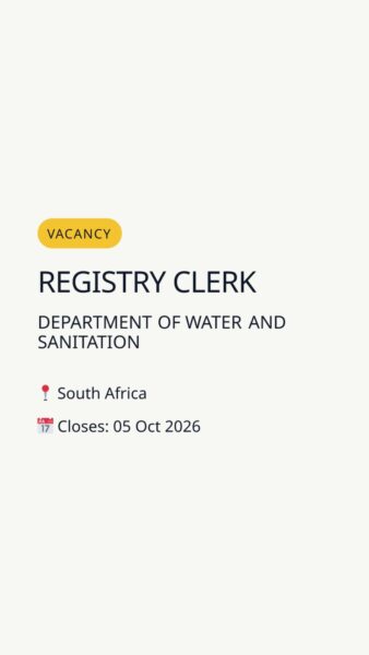 Registry Clerk — South Africa in South Africa