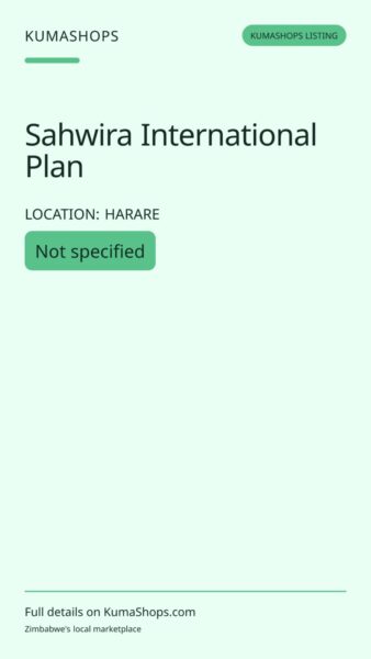 Sahwira International Plan in Harare