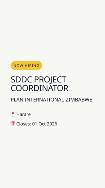 SDDC Project Coordinator — Harare in Harare