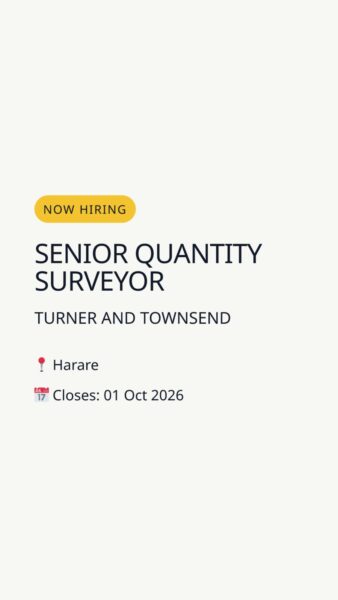Senior Quantity Surveyor — Harare in Harare