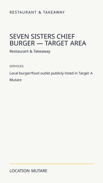 Seven Sisters Chief Burger — Target Area in Mutare