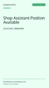Shop Assistant Position Available