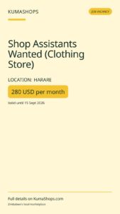 Shop Assistants Wanted (Clothing Store)