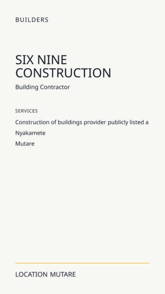 Six Nine Construction in Mutare